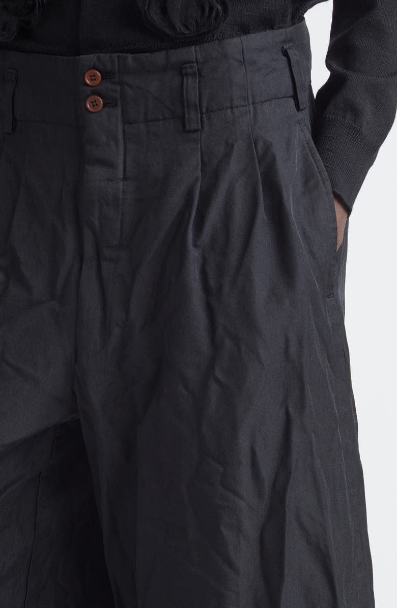 Comme des Garçons Comme des Garçons Crinkled Twill Wide Leg Pants, Alternate, color, Black