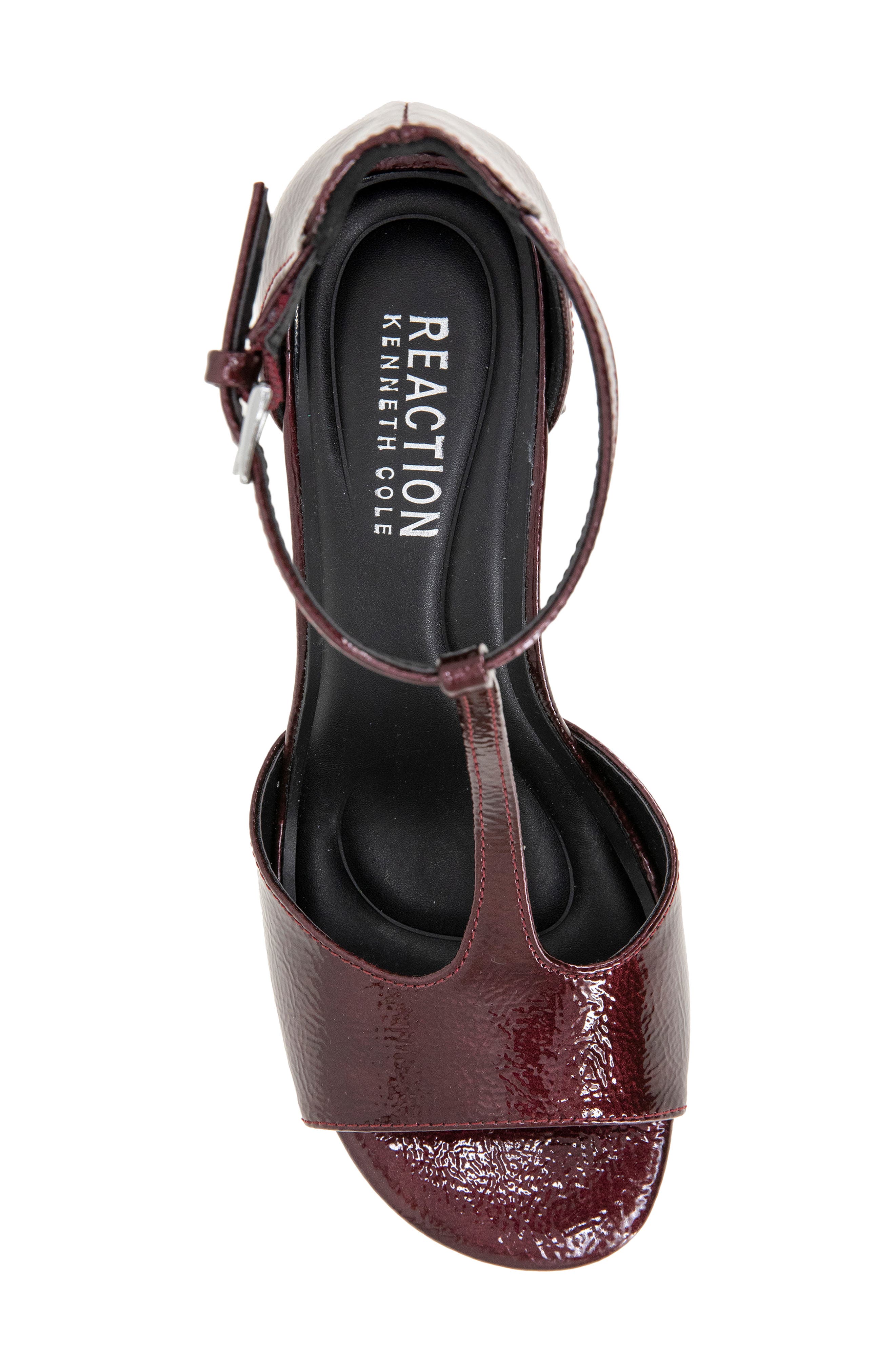 Levine T-Strap Block Heel Sandal, Alternate, color, RED METALLIC