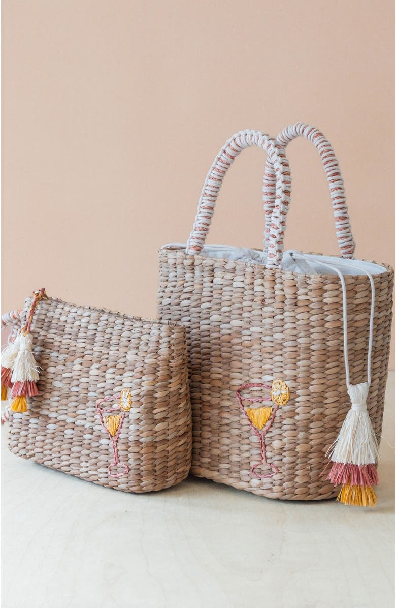 LIKHA Cocktail Embroidered Tote Bag, Alternate, color,