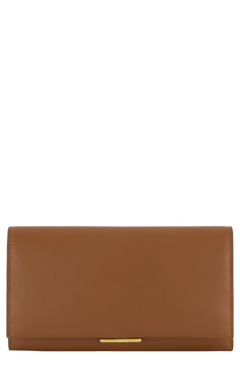 Vince Continental Nappa Leather Wallet, Main, color, Saddle