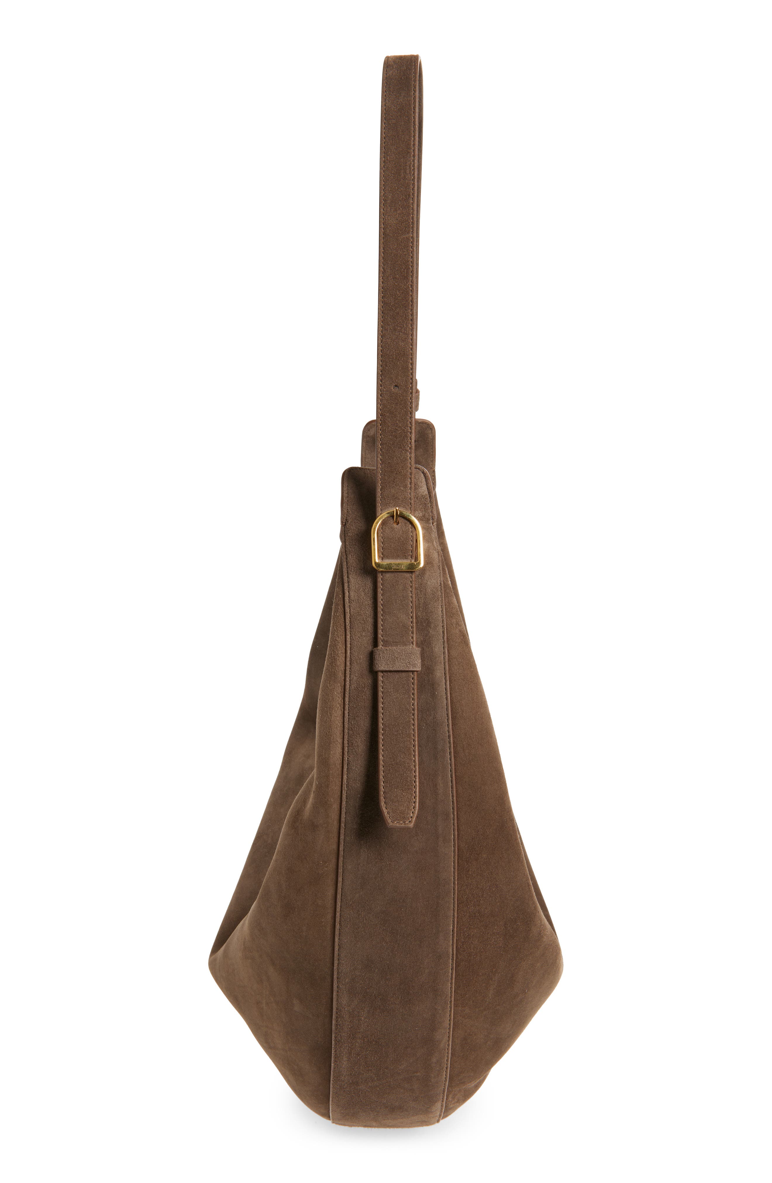 Khaite Augustina Suede Hobo, Alternate, color, Cedar 732