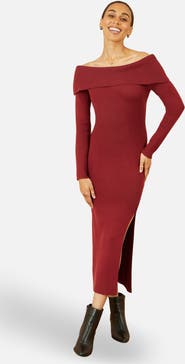 Yumi Bardot Knitted Fitted Midi Dress