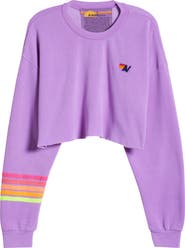 Aviator Nation Rugby Stitch Crop Sweatshirt