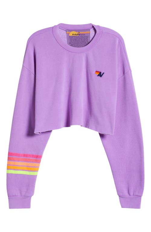 Aviator Nation Rugby Stitch Crop Sweatshirt