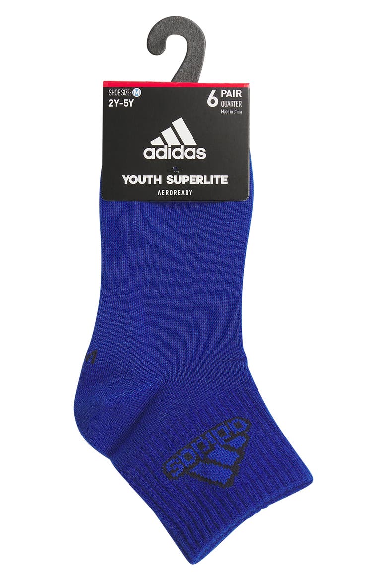 Kids' Assorted 6-Pack AEROREADY Superlite Ankle Socks, Alternate, color, DARK BLUE