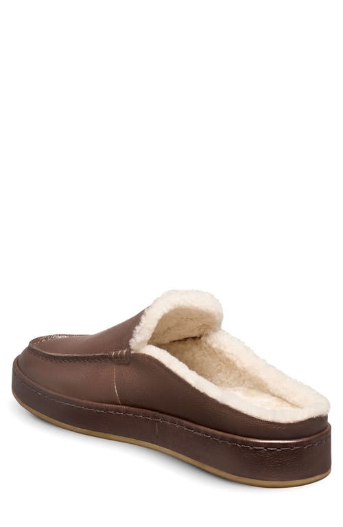 Allen Edmonds Bowen Genuine Shearling Lined Mule Slipper In Brown