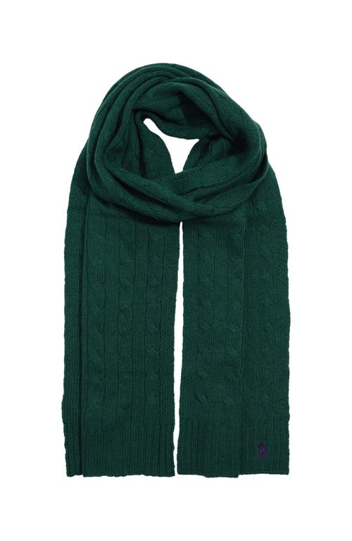 Polo Ralph Lauren Wool Cashmere Classic Cable Scarf In Green