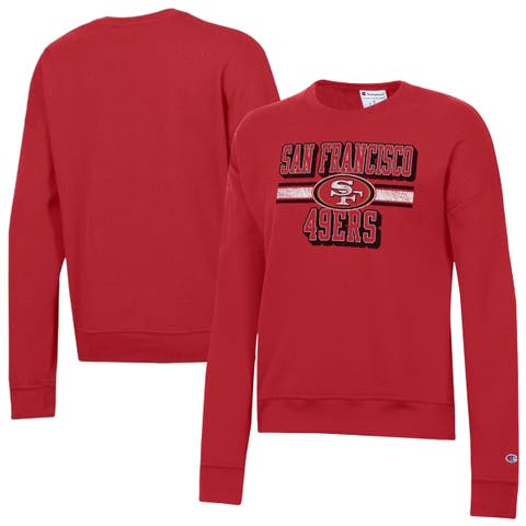 Women's Champion Scarlet San Francisco 49ers Powerblend Fleece Sweatshirt