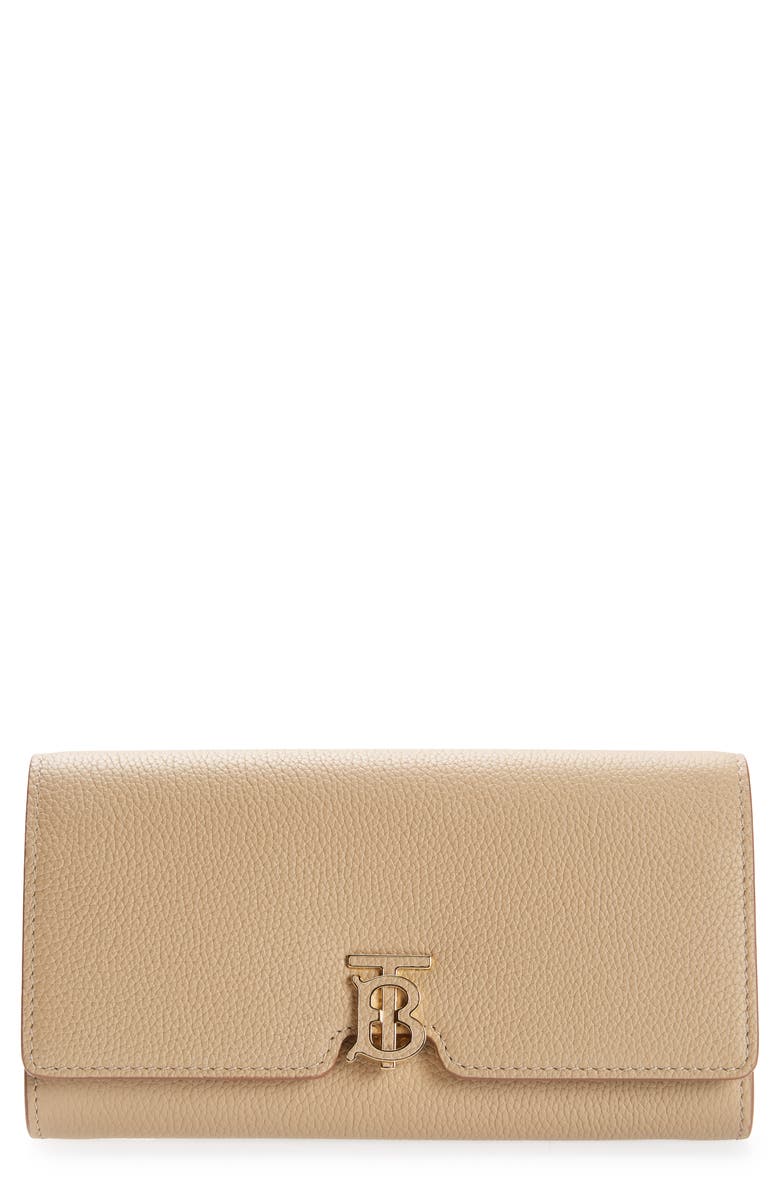 Burberry Large TB Monogram Leather Wallet, Main, color,