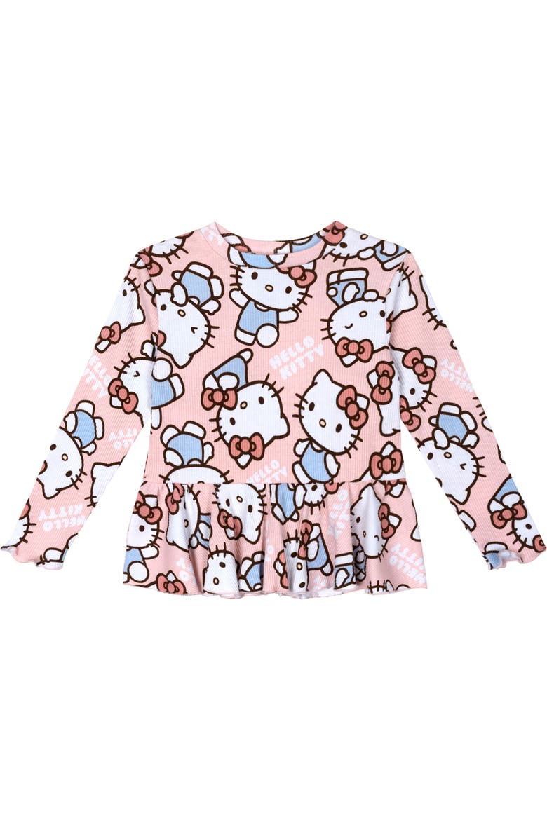 Bodysuit and Ribbed Pants Set, Alternate, color, Hello Kitty Pink