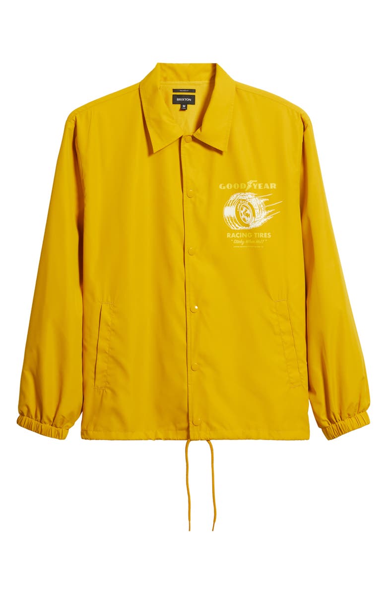 Brixton x Goodyear Slick Windbreaker, Alternate, color, Nugget Gold