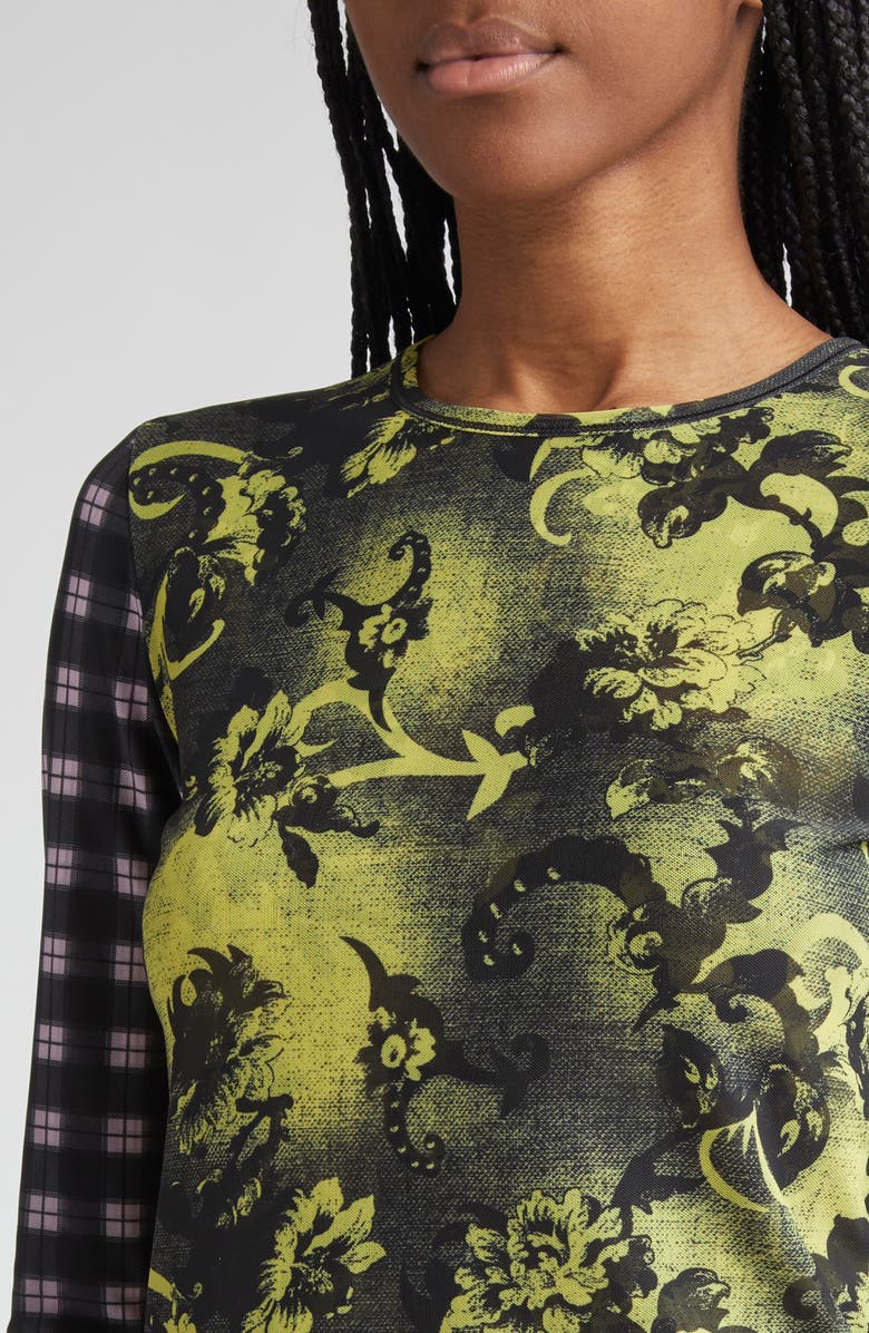 Chopova Lowena Starlight Mixed Print Mesh Top, Alternate, color,