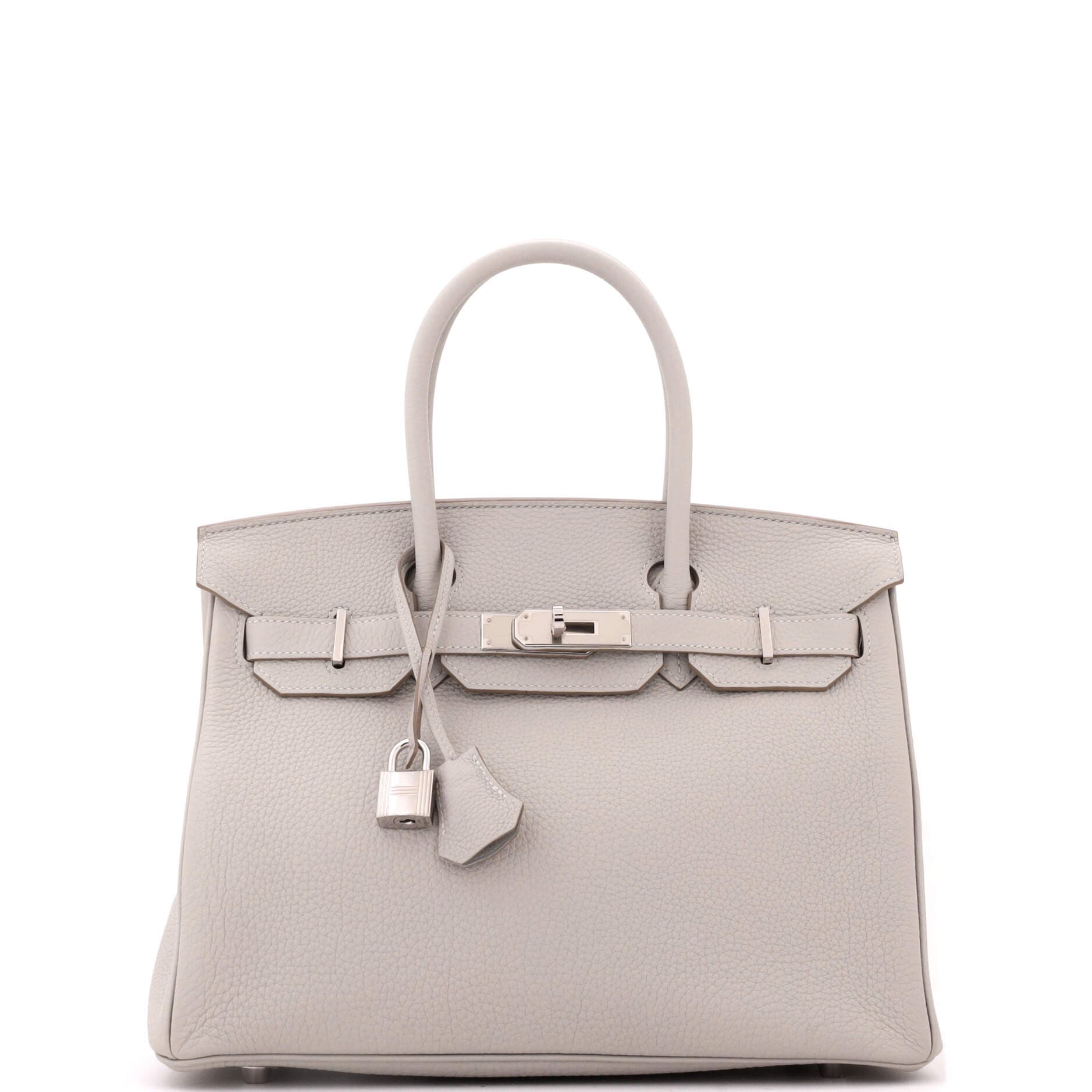 Pre-Owned Hermes Birkin Handbag Grey Togo with Palladium Hardware 30, Main, color, Gris Perle