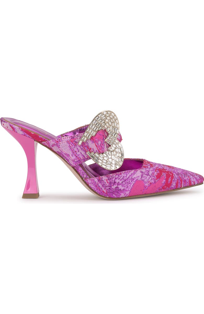 Jessica Simpson Favica Embellished Satin Slide Mule, Alternate, color, Pink/ Red Combo