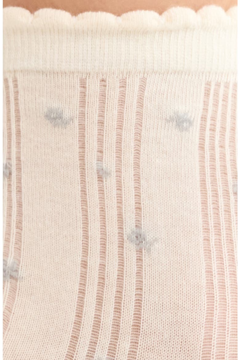 Lisa Floral Rib Crew Socks, Alternate, color, CREAM