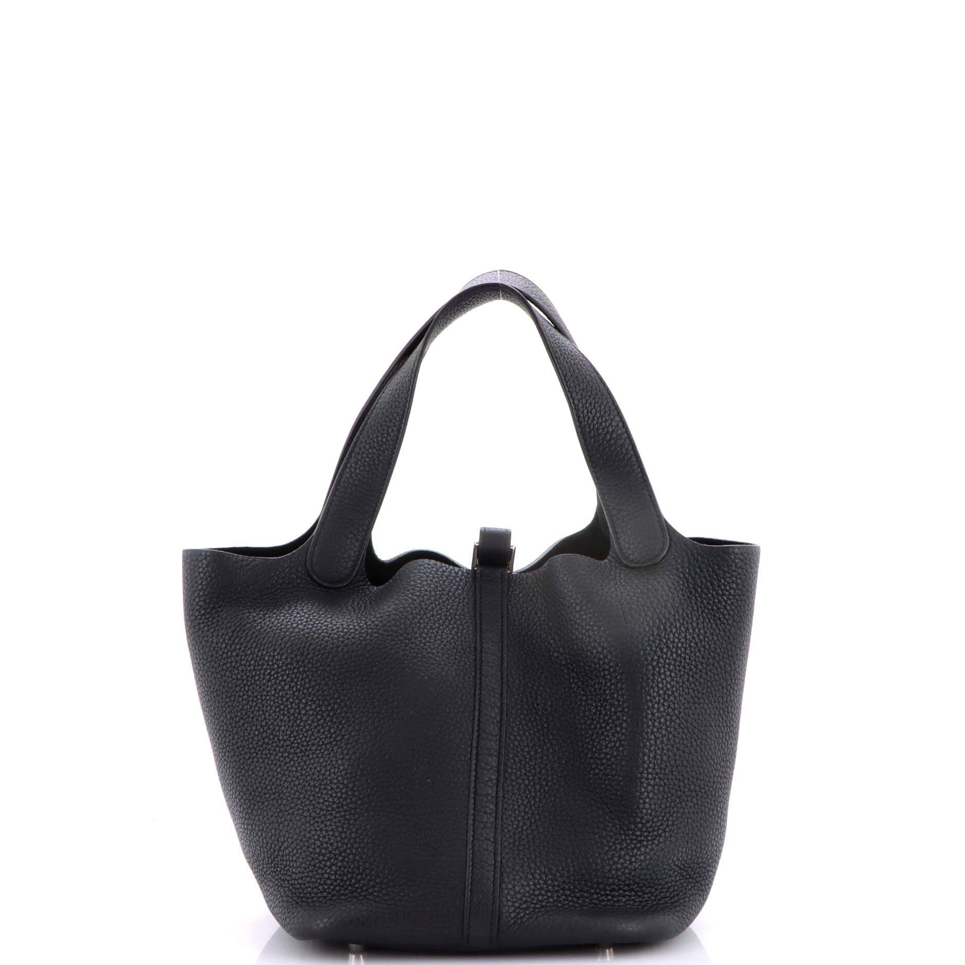 Pre-Owned Hermes Picotin Lock Bag Clemence MM, Alternate, color, Noir