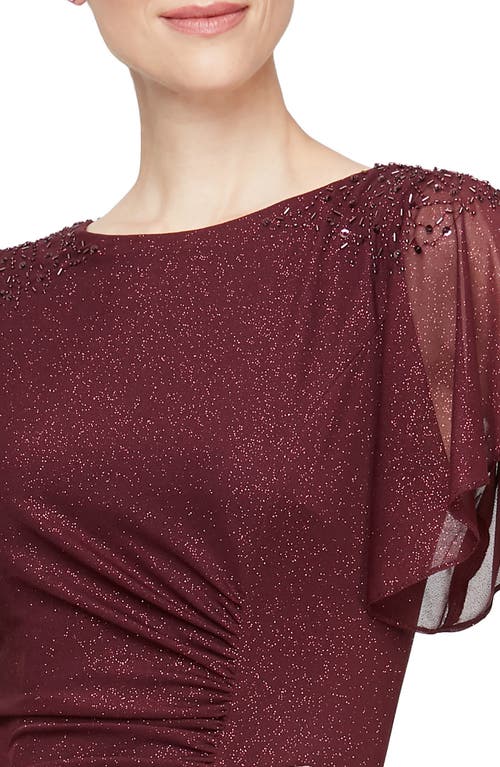 Sl Fashions Sparkle Embellished Shoulder Gown