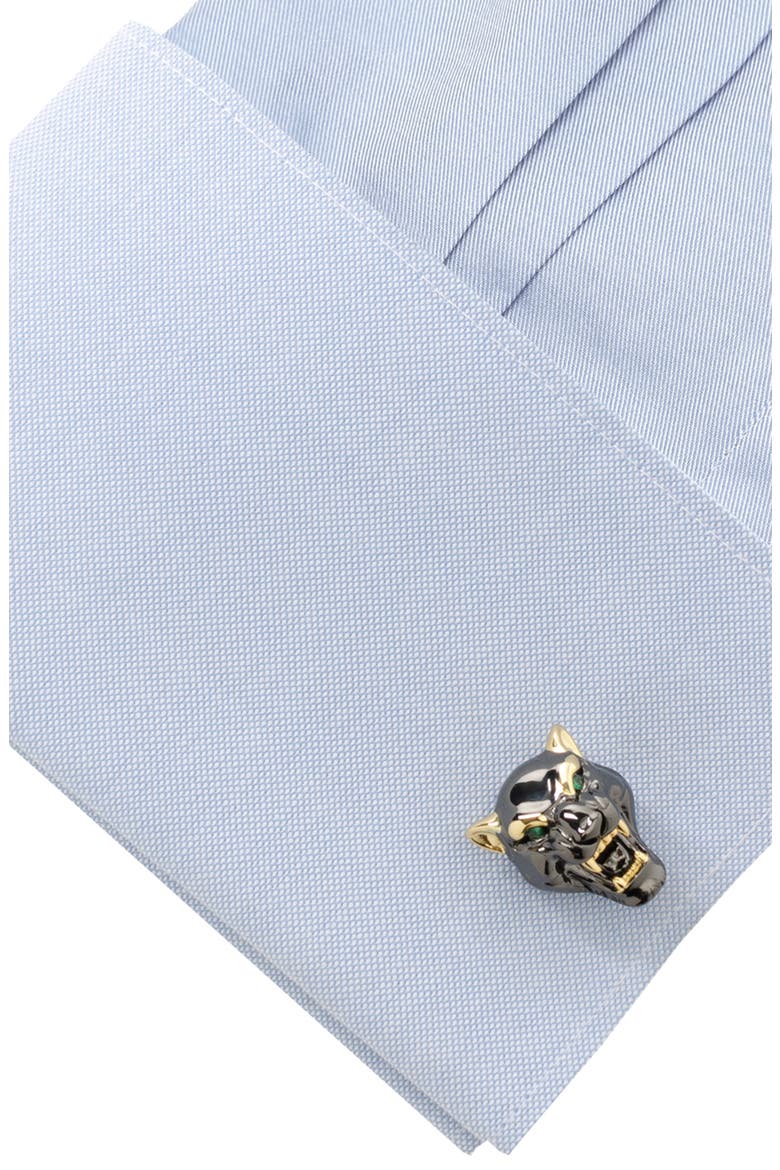 Black Panther Cuff Links, Alternate, color, BLACK