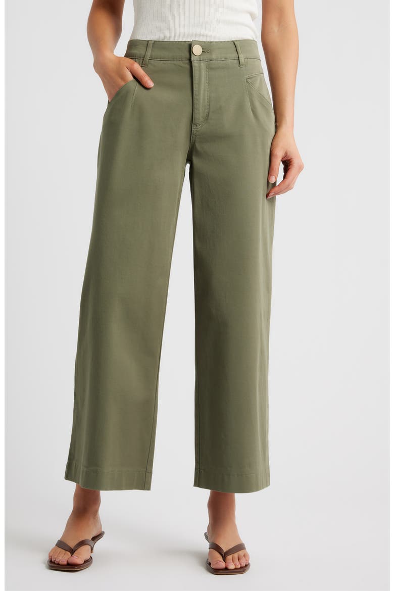 Wyatt Skyrise Crop Wide Leg Twill Pants, Main, color, LILY PAD