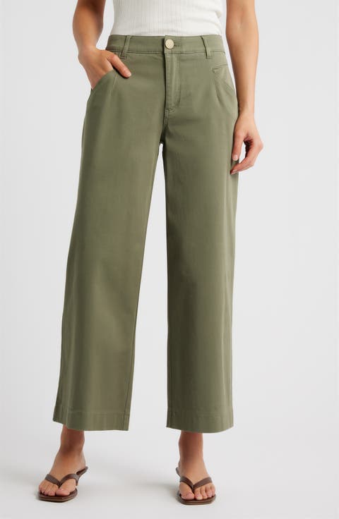Wyatt Skyrise Crop Wide Leg Twill Pants (Regular & Petite)