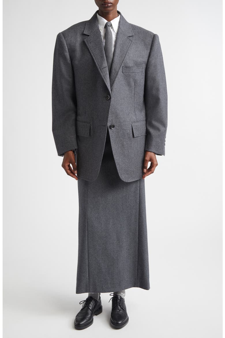 Oversize Wool Flannel Blazer, Alternate, color, DARK GREY