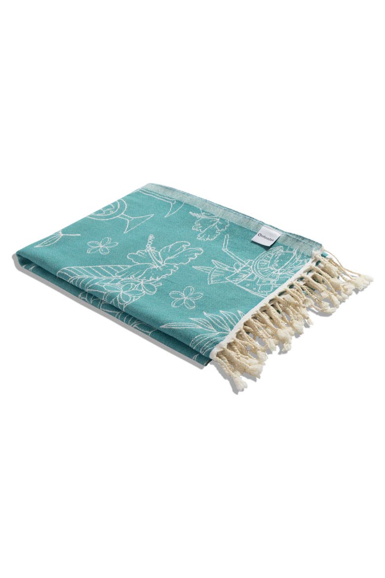 Tropical Drink Organic Turkish Towel, Alternate, color, Aqua