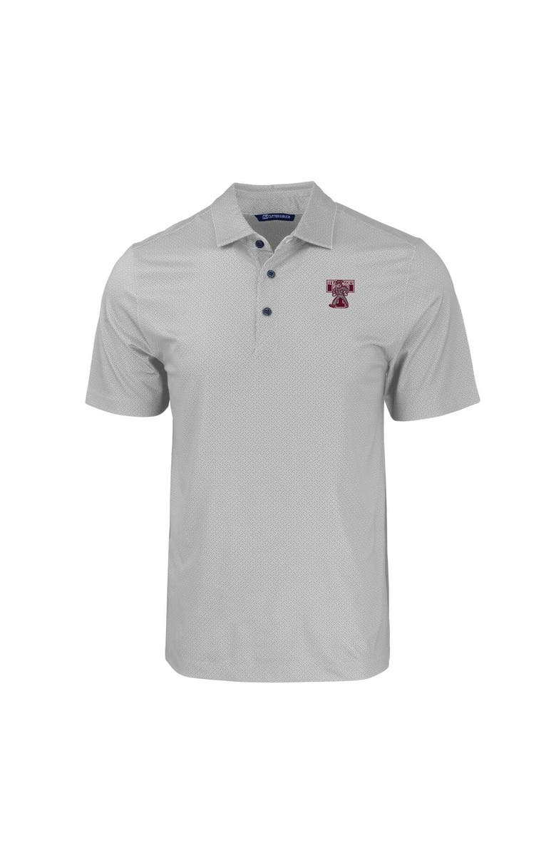 Cutter & Buck Men's Cutter & Buck Gray Texas A&M Aggies Pike Eco Tonal Geo Print Stretch Recycled Polo, Alternate, color, Gray