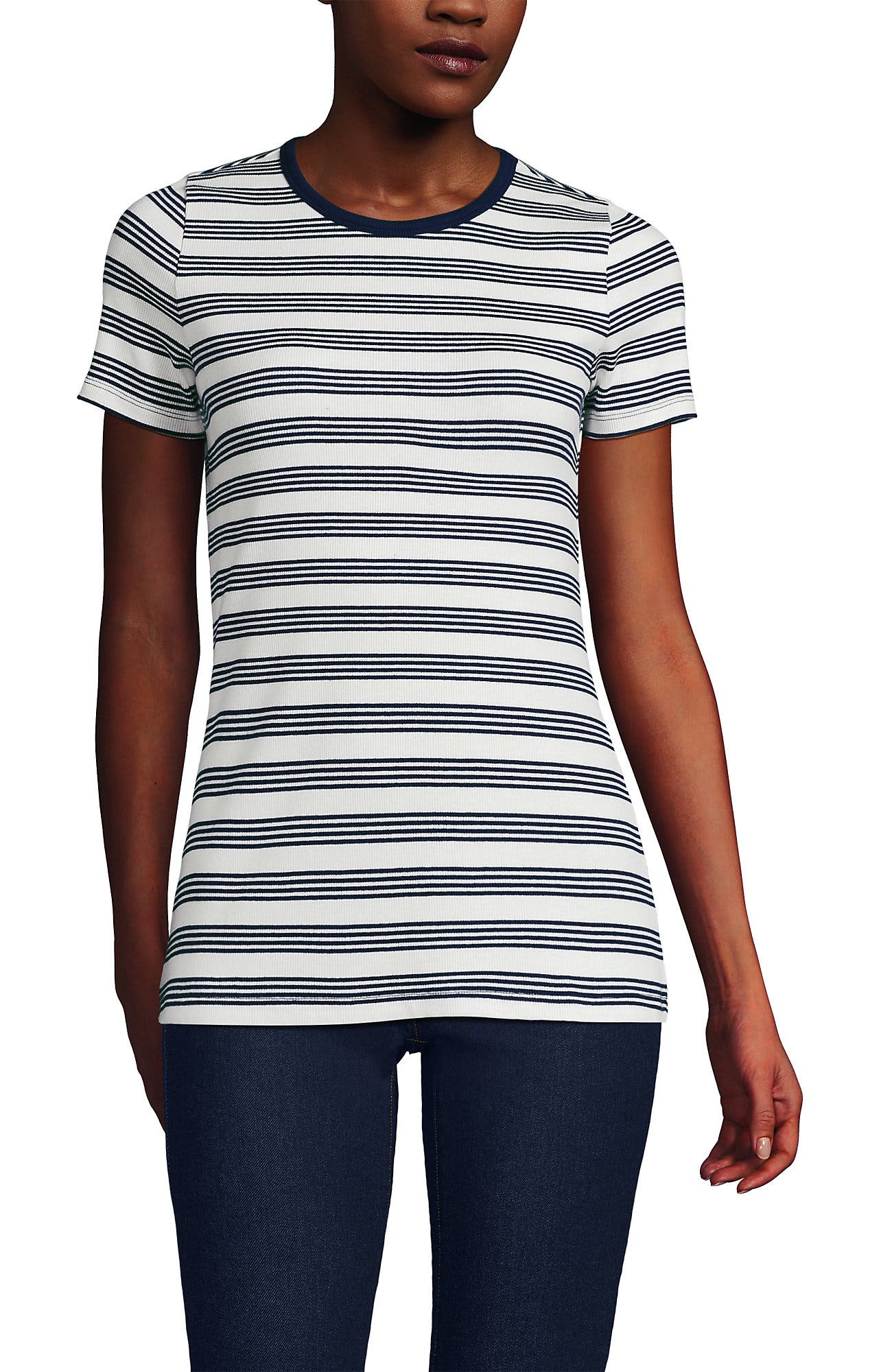 Ivory/Deep Sea Quad Stripe