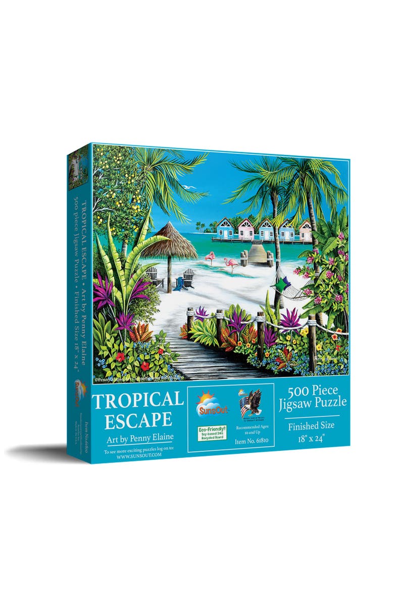 Tropical Escape 500 piece Jigsaw Puzzle for Adults, Main, color, Multicolor