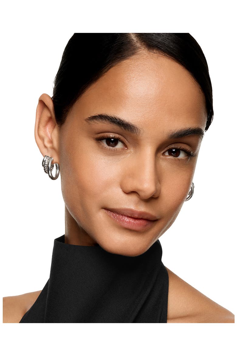 Mercer® Three Row Hoop Earrings in Sterling Silver, 21mm, Alternate, color, SILVER