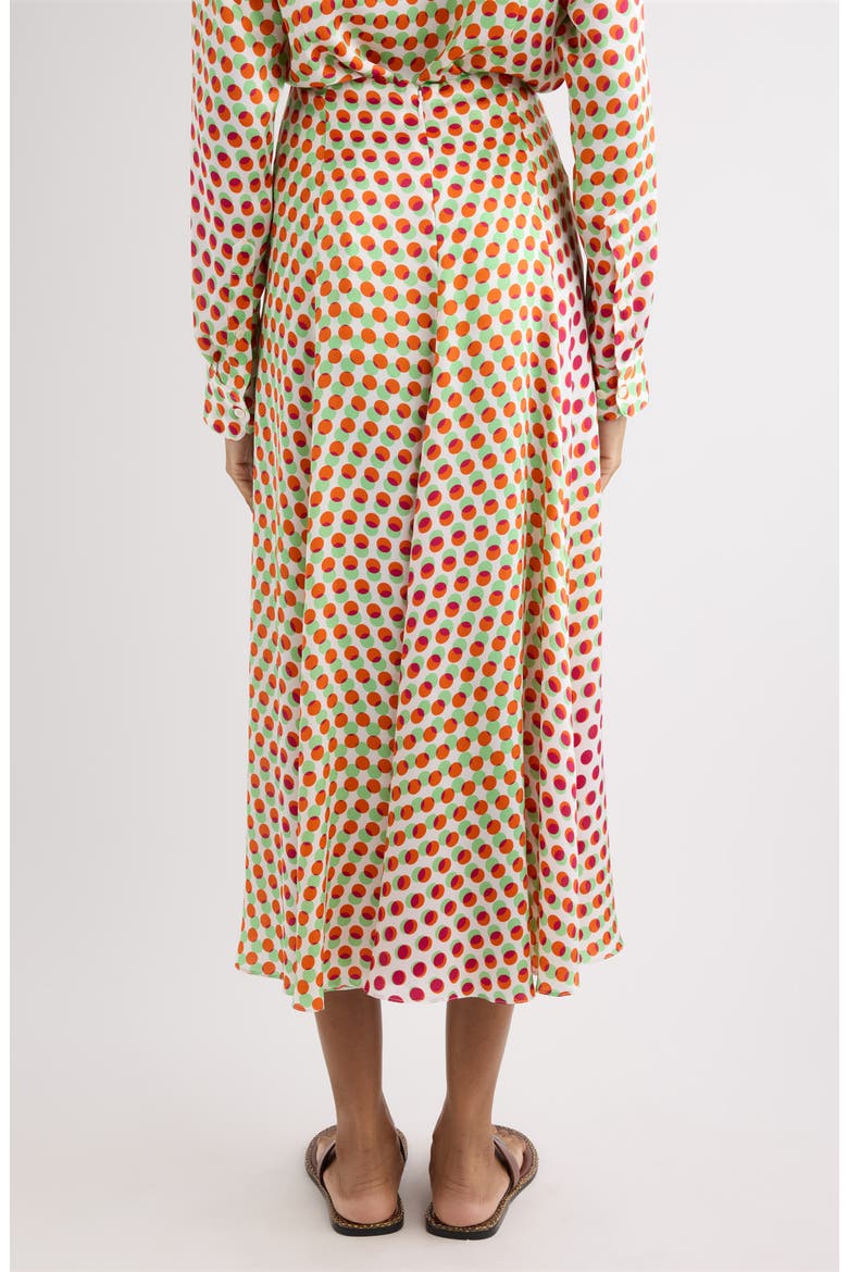 Susya Bis Optical Layered Polka Dot Silk Midi Skirt, Alternate, color, ECRU