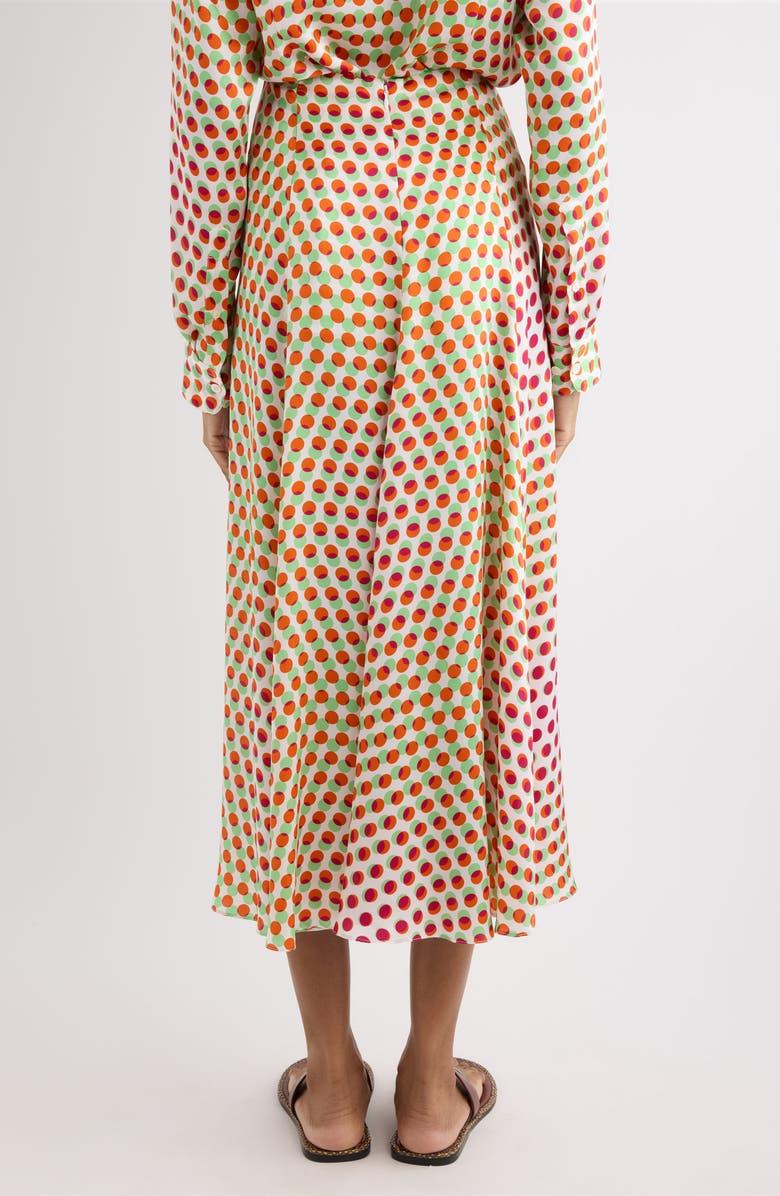 Dries Van Noten Susya Bis Optical Layered Polka Dot Silk Midi Skirt, Alternate, color, Ecru