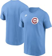 Nike Men's Nike Light Blue Chicago Cubs Cooperstown Collection Logo T-Shirt