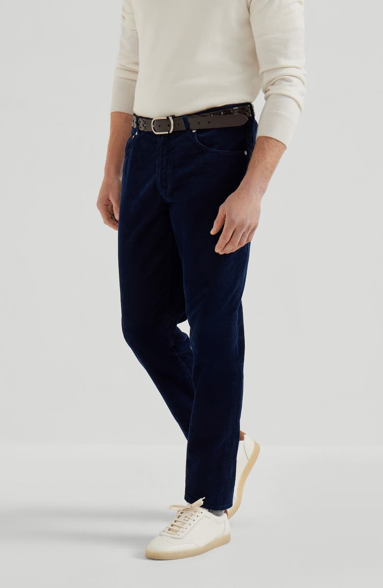 Brunello Cucinelli Corduroy trousers, Alternate, color, Navy Blue