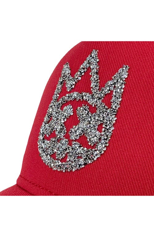 Cult Of Individuality Crystal Shimuchan Logo Trucker Hat In Red