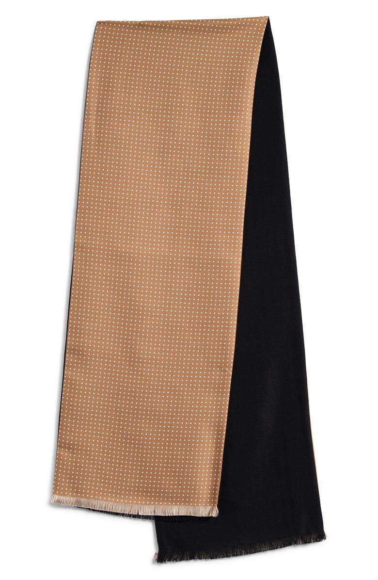 TOM FORD Reversible Cashmere & Silk Scarf, Main, color, Black/ Camel