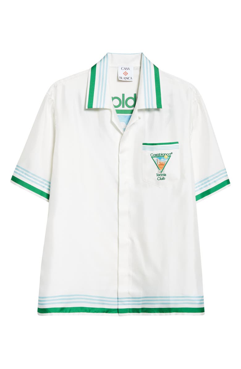 Casablanca Metaphysical Tennis Icon Silk Camp Shirt, Alternate, color, 