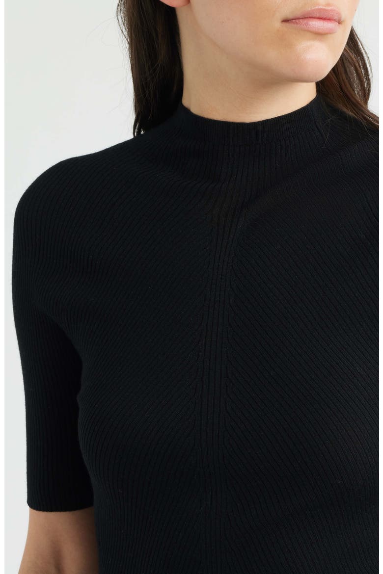 Faleri Virgin Wool Rib Sweater, Alternate, color, BLACK