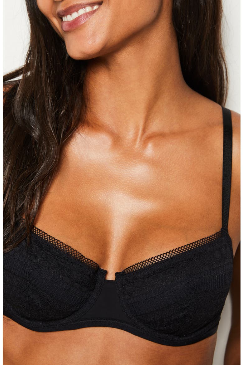 Crush Classique Underwire Balconette Bra, Main, color, BLACK