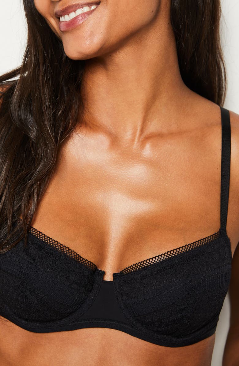 Etam Crush Classique Underwire Balconette Bra, Main, color, Black