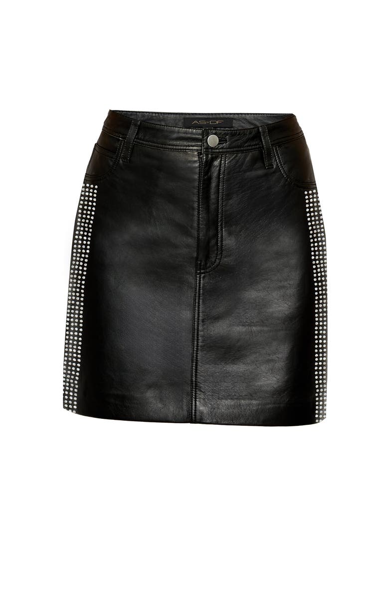 AS by DF Ryder Upcycled Leather Skirt, Alternate, color, Black