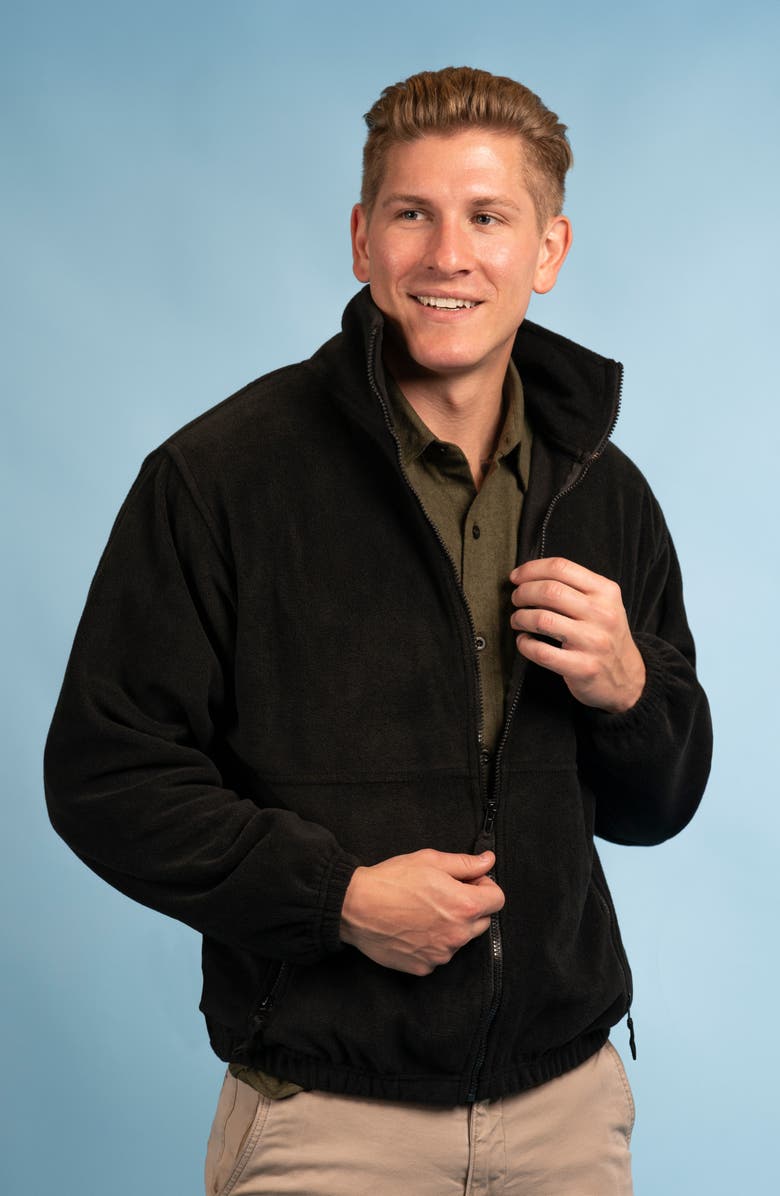 BURNSIDE Polar Fleece Full Zip Jacket, Alternate, color, Black