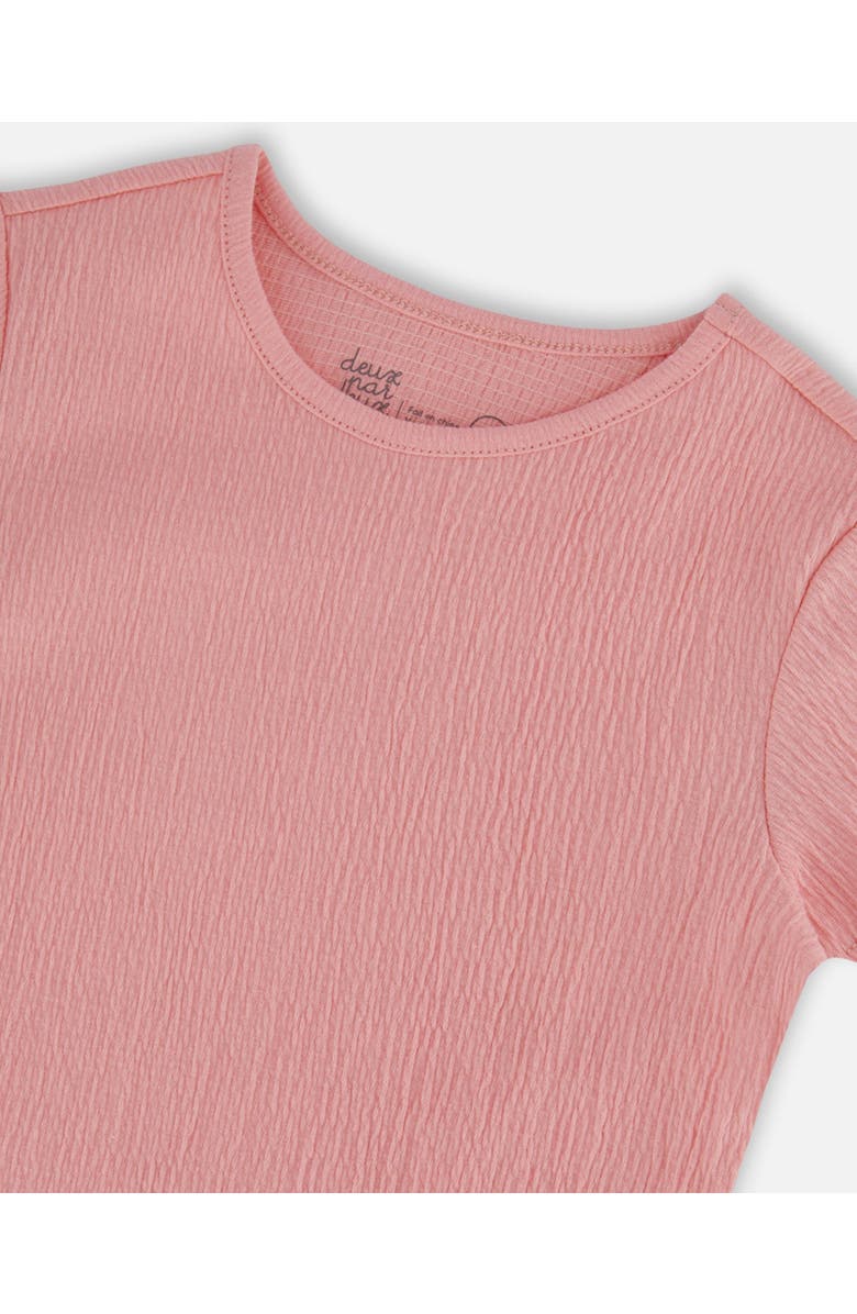 Deux par Deux Girl's Crinkle Jersey Top Silver Pink, Alternate, color,