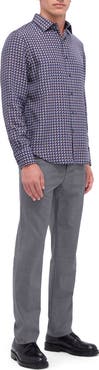 Bugatchi Julian Shaped Fit Print Button-Up Shirt