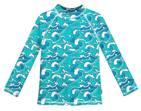 Girls UPF 50+ Printed Long Sleeve Rashguard Tee (Toddler, Little Kid & Big Kid)