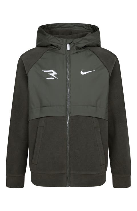 Kids' Mixed Media Fleece Zip Hoodie (Big Kid)