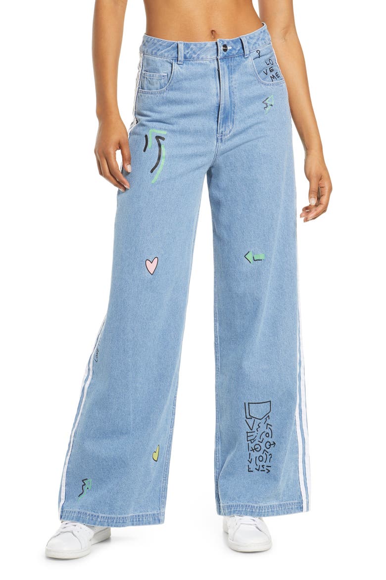 Denim Track Pants, Main, color, CLEAR SKY