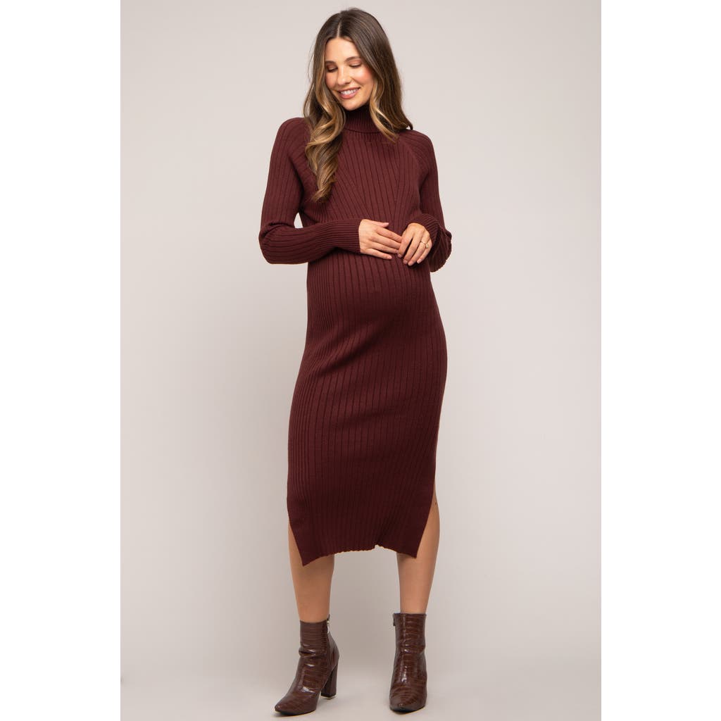 Pinkblush Long Sleeve Turtleneck Sweater Dress In Multi