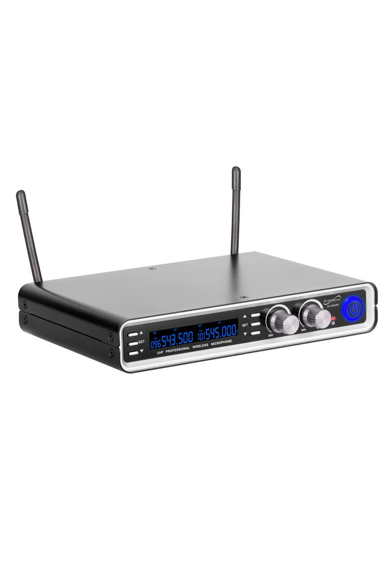 UHF Dual Fixed Channel Wireless Microphone 300ft Range, Alternate, color, Black