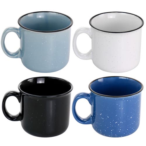 Mr Coffee Mr. Coffee Colebrook Speckled Stoneware 18oz 4 Piece Mug Set In Multi